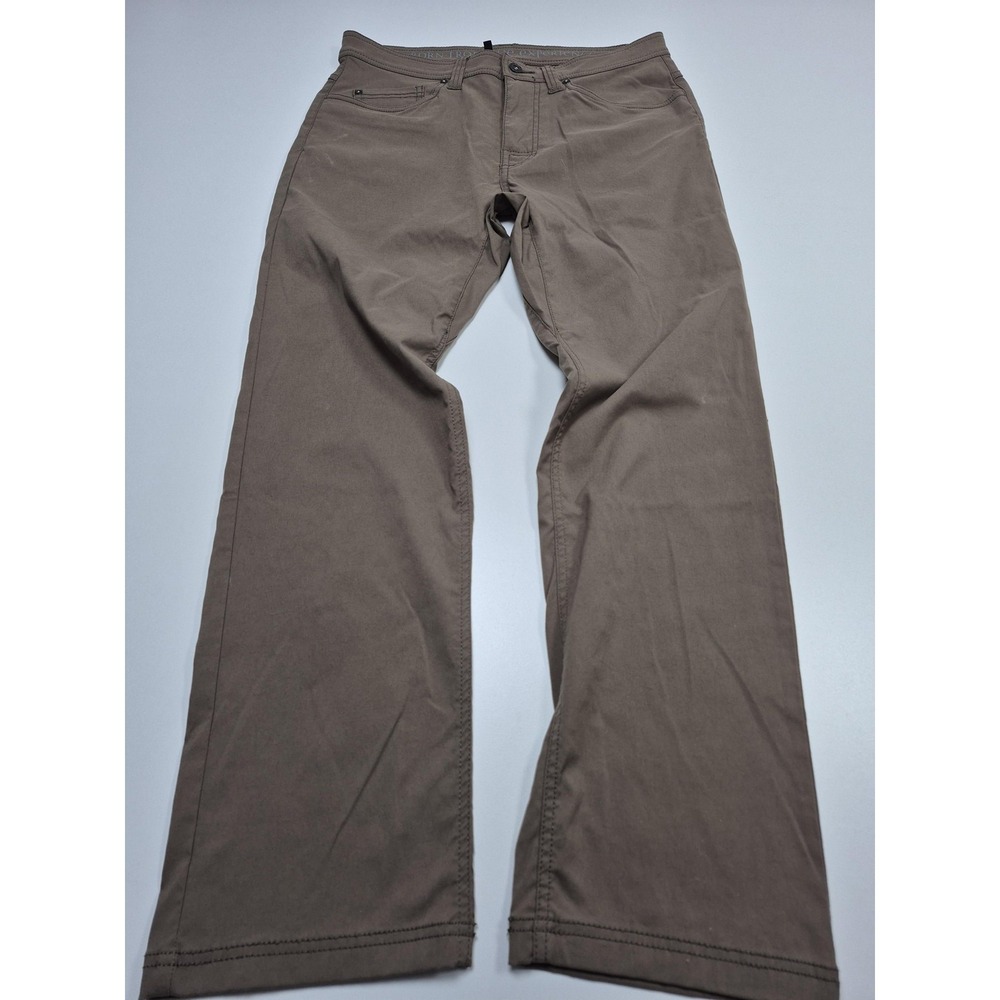PrAna Pants Mens 32x29 Brown Slim Fit 5 Pocket Casual Khaki Chino Outdoor Work